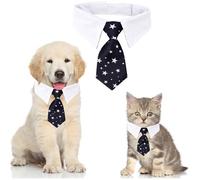 Cravate animal S star-black ajustable. Pour petit chien/chiot/chat, chic et anti-étranglement (promenade/fête)