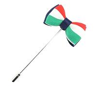 Cravate Avenue Signature. Boutonnière. Mini Noeud Papillon Tricolore, Acier rhodié. Vert Blanc Rouge - Club/rayé -