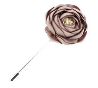 Cravate Avenue Signature - Boutonnière - Pivoines - Marron café - Homme