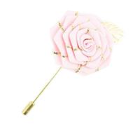 Cravate Avenue Signature - Boutonnière - rose et feuille dorée - Rose - Homme