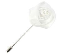 Cravate Avenue Signature - Boutonnière - rose satin - Blanc - Homme