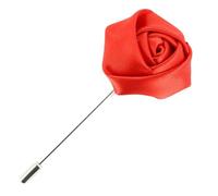 Cravate Avenue Signature - Boutonnière - rose satin - Rouge - Homme