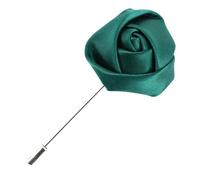 Cravate Avenue Signature - Boutonnière - rose satin - Vert Bouteille - Homme