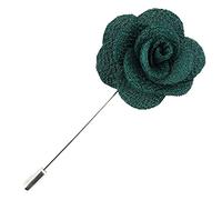 Cravate Avenue Signature. Boutonnière. Rose Sauvage, Acier rhodié. Vert Bouteille - Uni -