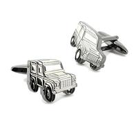 Cravate Avenue Signature. Boutons de manchette. land rover, Acier rhodié. Gris argent - Fantaisie -