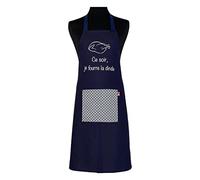 Cravate Avenue Signature Emmanuel Création Bordeaux. Tablier De Cuisine. Ce Soir Je Fourre La Dinde - Bleu Marine, Fantaisie - Confectionné En Aquitaine. FABRIQUE EN FRANCE