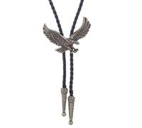 Cravate Bolo avec boucle aigle en relief - Cravate de cowboy occidentale, Bronze Eagle 2, S-L