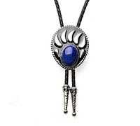 Cravate Bolo Homme Bootlace Cowboy - Corde En Cuir De Mode Agate Turquoise Patte D'Ours Ajourée Cravate De Bola De Rodéo Occidental, Cadeau D'Accessoires De Cravate De Cravate De Bijoux De Nouveaut