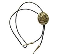 Cravate Bolo Loup Western Cowboy Wiildlife Bronze antique, Large, metal, Sans pierre