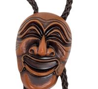 Cravate Bolo Masque Hahoe Rare - Souvenir culturel traditionnel sud-coréen Hahoe Tal - Bijoux de collection unisexe - Cordon de 50 cm