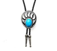 Cravate Bolo Western Pour Hommes Et Femmes Agate Ethnique Patte D'Ours Ajourée - Cravate Hip Hop Rétro En Cuir Américain Bola Tie String, Cadeau D'Accessoires De Cow-Boy De Bijoux De Nouveauté De