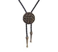 Cravate Bolo Western Pour Hommes Et Femmes Badge Créatif Noeud Chinois Chanceux - Cravate Hip Hop Rétro En Cuir Bola Tie String, Cadeau D'Accessoires De Cow-Boy De Bijoux De Nouveauté De Mode De T