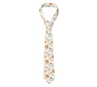 Cravate Citrouilles Blanches, Feuilles D'Automne Cravates Pour Hommes