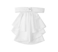 Cravate Coloniale Victorienne pour Jabot - Accessoire médiéval Blanc - Chemise à Volants sur Le Devant - Faux col Neck Accessoires pour Costumes de Carnaval