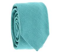 Cravate Coton Bleu turquoise - Cravate Homme Tissu Mat - Coupe Ajustée Moderne : 6cm à la pointe - Look Tendance Mariage ou Business