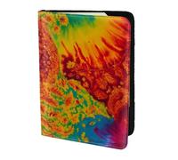 Cravate Couleur Hippie Imprimé Élégant 14 cm Léger Passeport Voyage Document Portefeuille Étui pour Hommes et Femmes, noir, En storlek