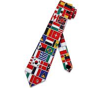Cravate D'Affaires Drapeau International Du Monde Classique Cravate Pour Hommes Réglables Cravates Pour Uniforme L'École Réunions