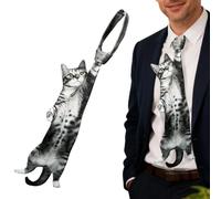 Cravate De Chat Drôle, Nouvelle Nouveauté 2026, Cravate Au Design De Chat 3D, Cravates Suspendues En Forme De Chats, Accessoire De Costume De Cravates De Nouveauté Pour Les Participants À La Fête