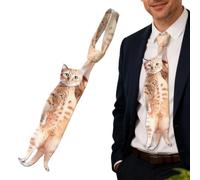 Cravate De Chat Drôle, Nouvelle Nouveauté 2026, Cravate Au Design De Chat 3D, Cravates Suspendues En Forme De Chats, Accessoire De Costume De Cravates De Nouveauté Pour Les Participants À La Fête