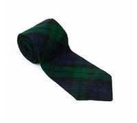 Cravate de cou pour homme, cravate à carreaux écossais, cravate écossaise en laine de clan acrylique pour homme, montre noire, taille unique