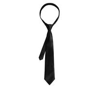 Cravate de Couleur Unie Cravate Formelle Longue Fine Noire pour Homme, 2 Pouces