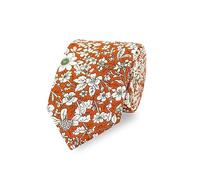 Cravate de mariage florale pour homme en 100 % coton doux | Plus de 20 styles, Orange & Blanc, 145cm