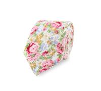 Cravate de mariage florale pour homme en 100 % coton doux | Plus de 20 styles, Rose/vert, 145 centimeters
