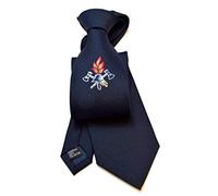 Cravate de pompier - comme cravate normale ou comme cravate à fermeture éclair prête à l'emploi, taille standard ou XXL, qualité de marque allemande, bleu foncé, bleu foncé, 150cm lang-7,5cm breit