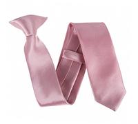 Cravate de sécurité fine à clipser en satin uni 5,1 cm, rose, taille unique