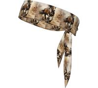 Cravate de Sport à Motif Cheval Western, séchage Rapide, évacuation de l'humidité, pour Femmes, Filles et Hommes, entraînement. Légère et Respirante.