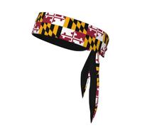Cravate de sport avec drapeau de l'État du Maryland. Bandana en polyester absorbant la transpiration pour la course, le yoga, la gym, convient aux hommes et aux femmes
