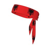 Cravate de sport HYTTER avec imprimé drapeau albanais, séchage rapide, évacuation de l'humidité, bande athlétique multifonctionnelle pour homme et femme