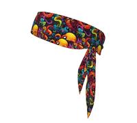 Cravate de sport HYTTER couleur graffiti pieuvre à séchage rapide, évacuation de l'humidité, bande athlétique multifonctionnelle pour homme et femme