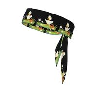 Cravate de sport HYTTER Little Duck Going on a Spring Outing Imprimés Séchage rapide, évacuation de l'humidité, bande athlétique multifonction pour homme et femme