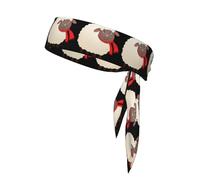 Cravate de sport HYTTER Little Sheep rouge imprimé écharpe à séchage rapide, évacuation de l'humidité, bande athlétique multifonctionnelle pour femmes et hommes