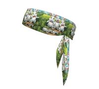 Cravate de sport YYHWHJDE intéressante motif lapin dessin animé séchage rapide, évacuation de l'humidité, bande athlétique multifonctionnelle pour femmes et hommes