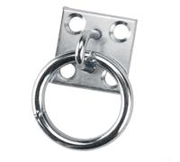 Cravate d'écurie pour cheval - Attache d'équitation en fer robuste pour anneau de 50 mm de diamètre intérieur, plaque de montage 50 × 50 mm, compatible avec les granges, remorques, foin et équipements