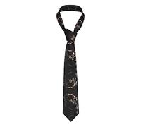 Cravate en fibre de polyester pour homme, motif carlin noir, idéale pour les mariages, les mariés, les garçons d'honneur, les bals et les cadeaux.