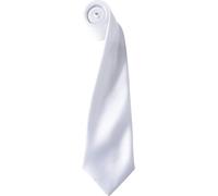 Cravate en satin Premier pour homme, unie RW1152 (taille unique) (Blanc)