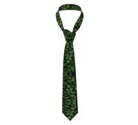 Cravate en soie pour homme, cravate d'affaires anti-décoloration avec barre antidérapante, largeur étroite et classique (1,4 à 3,1 pouces), cravate homme motif feuilles de la Saint-Patrick, accessoi
