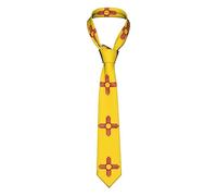 Cravate en soie pour hommes, drapeau de l'état du nouveau-mexique, cravate en soie, cadeau, costume de mariage, ensemble de mouchoirs, boutons de manchette d'affaires tissés, ensemble de cravate décon