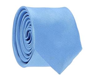 Cravate Fine Bleue - Cravate Homme Coupe Slim Moderne - 5cm à la Pointe - Couleur Unie - Accessoire Chemise pour Mariage, Cérémonie