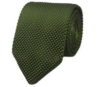 Cravate fine en tricot pour homme - Design basique - Style vintage - Style décontracté - 6,1 cm, vert olive foncé, taille unique