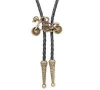 Cravate gothique Bolo pour homme - Cravate de cowboy occidentale avec boucle de moto en alliage - Accessoires d'Halloween pour fournitures de cowboy, bronze, taille unique