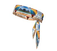 Cravate hawaïenne en forme de montgolfière. Bandana en polyester absorbant la transpiration pour la course, le yoga, la gym, convient pour homme et femme