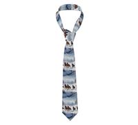 Cravate HJFCZH Horses In The Snow pour homme 145 x 7,9 cm Facile d'entretien Polyester Cravate pour costumes, mariages et cadeaux - Cravate fine imprimée tendance