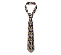 Cravate Homme Deux Impressions D'Oiseaux Noirs Cravate Étroite Moderne Classique D'Affaires Cravatte, Pour Mariage, Travail, Remise Des Diplômes