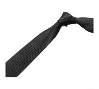 Cravate Homme Slim 5cm Rayée Jacquard Polyester Noire(A)