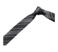 Cravate Homme Slim 5cm Rayée Jacquard Polyester Noire(L)