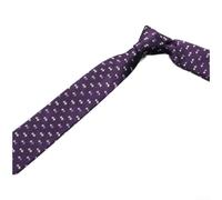Cravate Homme Slim 5cm Rayée Jacquard Polyester Noire(V)